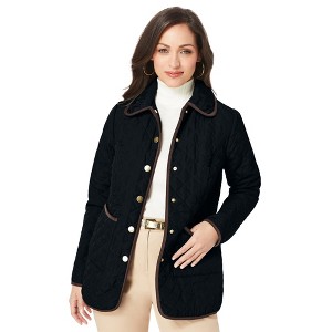 Jessica London Women's Plus Size Snap-Front Quilted Coat - 1 of 4
