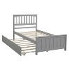 PAGED Upholstered Bed Queen Size Simple Modern Wooden Bed Frame with Twin XL Trundle, Storage Drawers and Headboard for Bedroom - 3 of 4