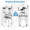 Costway Versatile Rolling Walker All Terrain Stand-Assist Walker with 2 Premium Wheels Navy/Sliver - 3 of 4