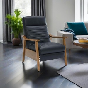 Lyngins Modern Wood Arm Recliner Chair with Push Back & Footrest,Accent Club Chair for Living Room,Bedroom - 1 of 4