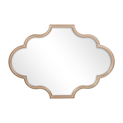LNC 39.4-in W x 27.4-in H Arabesque Gold Framed Wall Mirror