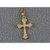 Anna-Kaci Gold Tone Rhinestone Cross Pendant Necklace Ideal for Religious Occasions - Gold-E - 3 of 4