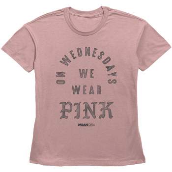 Women's Mean Girls On Wednesdays We Wear Pink Distressed T-Shirt