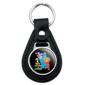 Sesame Street Sesame Street 3rd Birthday Black Leather Keychain - 1 of 4