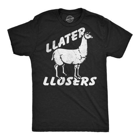 Мужские футболки Crazy Dog T-Shirts, Inc. Mens Funny T Shirts Llater Llosers Sarcastic Llama Graphic Novelty Tee for Men - Crazy Dog Men's T Shirt for Animal Lovers Black XL