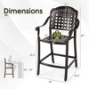Costway 25.5” Outdoor Bar Stool Set of 2/4 with Ergonomic Back, Arms & Footrest for Garden - 3 of 4