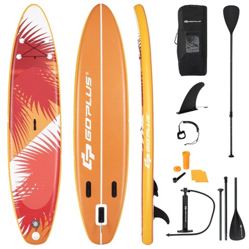 Costway 10.5' Inflatable Stand Up Paddle Board Surfboard W/ Aluminum Paddle  Pump Orange