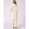 INSPIRE CHIC Women's Flannel Winter Button Up Long Hoodies with Pockets Matching Long Pants Pajama Sets  2 Pcs - 3 of 4