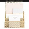 Blu Monaco Gold Desk Mail Organizer - Letter Holder and Bill Organizer for Desk - Gold Mail Storage and Letter Sorter - 2 of 4