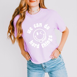 Simply Sage Market S.W.Smiley We Can Do Hard Things Smiley Face Boxy Crop Top - 1 of 4