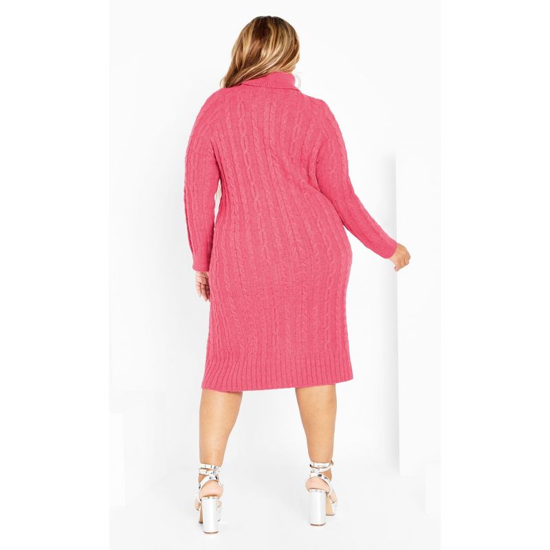 Women's Plus Size Kenzi Dress - vibrant pink | CITY CHIC, 3 of 7
