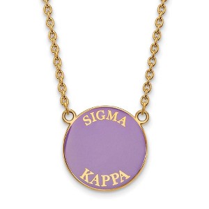 Black Bow Jewelry 14k Yellow Gold Plated Sterling Silver Sigma Kappa Greek Life Necklace 18 Inch - 1 of 4