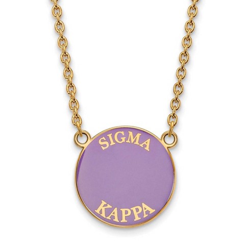 Black Bow Jewelry 14k Yellow Gold Plated Sterling Silver Sigma Kappa Greek Life Necklace 18 Inch - image 1 of 4