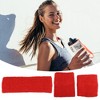 Unique Bargains Stretchy Cotton Blend Sweat Absorbing Sport Headband Wristband Big Red 3 pcs - 2 of 4