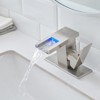 Chery Life Single Handle Bathroom Sink Faucet with Light 3 Colors Changing, Waterfall Glass Spout, Black - 4 of 4