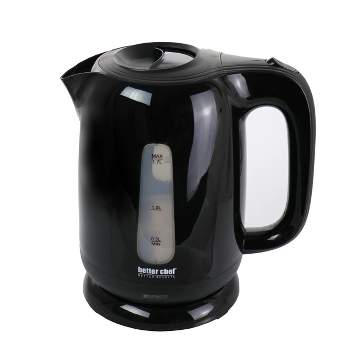 Better Chef 1.7 Liter Plastic Cordless Electric Kettle in Black