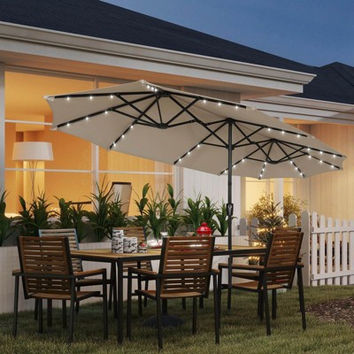ELECWISH 13ft Outdoor Patio Umbrella, Double Sided Market Rectangle Umbrella with Crank Handle,Large Sun Shade for Outside Deck,Backyard,Garden