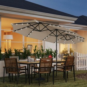 ELECWISH 13ft Outdoor Patio Umbrella, Double Sided Market Rectangle Umbrella with Crank Handle,Large Sun Shade for Outside Deck,Backyard,Garden - 1 of 4
