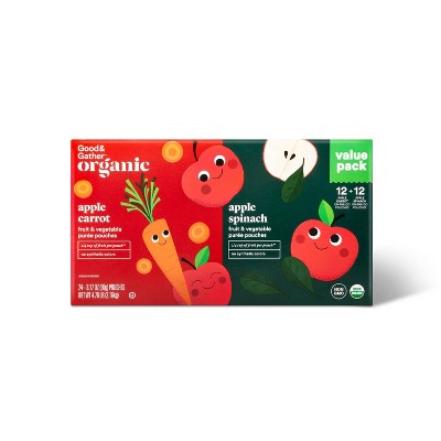 Organic Applesauce Pouches - Apple Mango - 12ct - Good & Gather™ : Target