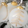4"H Sullivans Christmas Frosted Kugel Ball Ornaments Set of 3  White-Gold - 2 of 2