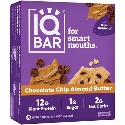 IQBAR Chocolate Chip Almond Butter Protein Bars - 6.4oz/4ct