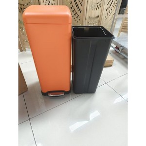 8 Gallon Bathroom Step Trash Can, Square Stainless Steel Foot Pedal Garbage Can with Soft-Close Lid for Kitchen, with Removable Inner Bucket - 1 of 1