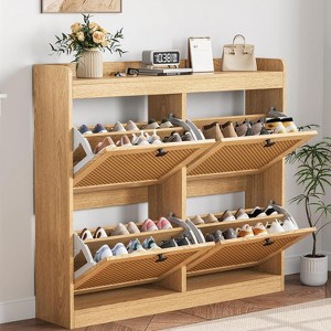 GustoWave Freestanding Shoe Organizer Storage Cabinet with 4 Flip Drawers for Entryway, Hallway - 1 of 4