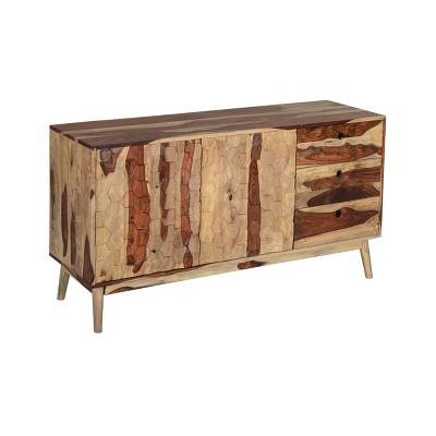 Colton Mid-Century Modern 2 Door and 3 Drawer Sideboard Brown - Treasure Trove Accents