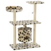 vidaXL Cat Tree Beige with paw prints - 2 of 4