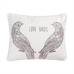 Tanzie Love Birds Pillow - Grey & White - Levtex Home - 1 of 3