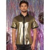 Lars Amadeus Men's Nightclub Party Disco Metallic Short Sleeves Button Down Shiny Shirts - 2 of 4