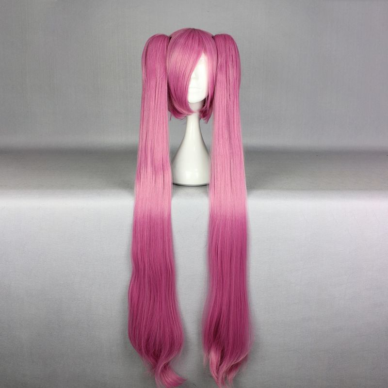 Unique Bargains Women's Wigs 43" Pink Gradient with Wig Cap, 2 of 7