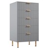 Fluted 5 Drawer Storage Dresser, Tall Modern Chest with Ample Deep Drawers and Wide Top - 3 of 4