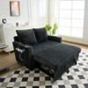 KWPZQEB 53" Folding Convertible Sofa Bed, Pullout Sofa, Cushioned Recliner Sofa Bed with USB Ports & Side Pocket, Corduroy Loveseat for Living Room - 3 of 4