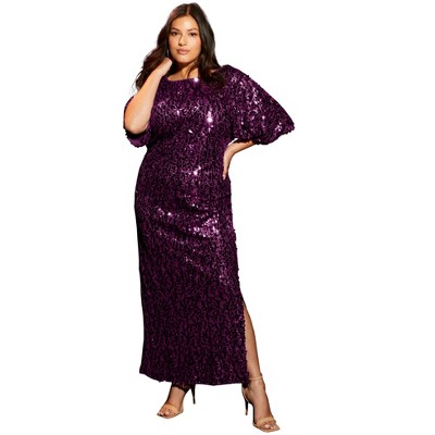 June + Vie By Roaman's Women's Plus Size Sequin Midi Dress : Target