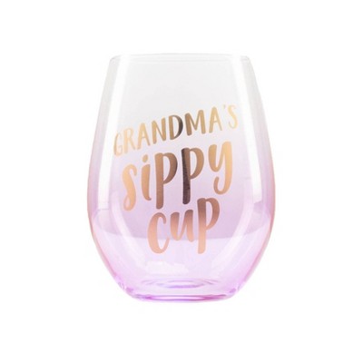 Pearhead Grandma's Sippy Cup Wine Glass 16 oz