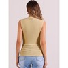 Allegra K Women's Ruched Mock Neck Casual Slim Fit Sleeveless Tank Top - 3 of 4