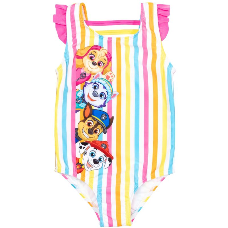 Nickelodeon Paw Patrol Chase Skye Rubble Girls One Piece Bathing Suit Rash Guard Tankini Top Bikini Bottom and Skort 5 Swimsuit Set Toddler, 3 of 10