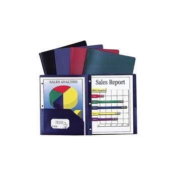 Staples Poly 2-Pocket Folder w/Prong Fasteners Green Each (21645-CC/20629)
