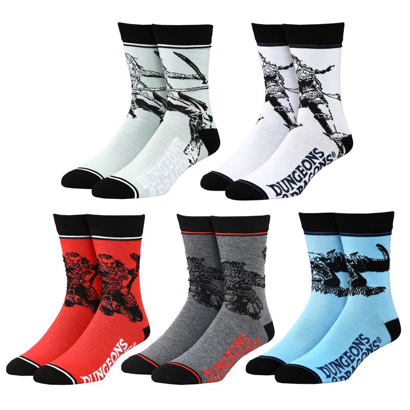 Dungeons and Dragons Casual 5-Pack Crew Socks for Men, 1 of 7