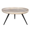 Urban Chic Coffee Table 30 Inch Round Tray Top, Handcrafted Washed White Mango Wood - UPT-317655 - 4 of 4