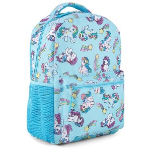 My Little Pony Classic Backpack - Twilight Sparkle, Rainbow Dash, and Fluttershy - MLP Kids School Bag - 16" Backpack with Laptop Sleeve - Blue - 1 of 4