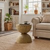 Art Leon Solid Pine Wood Round End Table with Hourglass Design, Living Room Side Table - 4 of 4