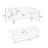 71" Velvet Convertible Sofa Bed,Retro Modern Tufted Loveseat with Adjustable Backrest for Small Living Room,Bedroom-Baofuwish - 4 of 4