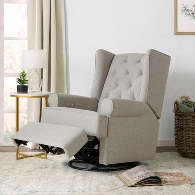 Harbour Performance Grey Eco-Weave Tufted Swivel Recliner