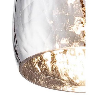Chrome Mini Pendant with Crackle Glass Shade