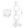 SEVOBAL 5 tier Rotating Bookshelf, Floor Rack Simple Bookcase with Acrylic plate Student Multi-Function Creative Bookshelf, White, 19.68"*19.68"*63" - 4 of 4