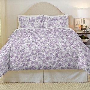 Pointehaven 180 GSM Brushed Soft Cotton Heavy Weight Flannel Printed Oversized Duvet Set - 1 of 4