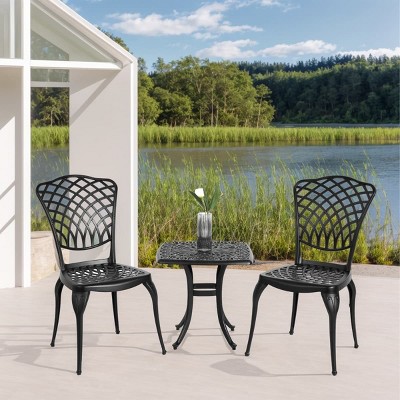 3 Piece Rustproof Cast Aluminum Patio Furniture Set with 2 Chairs and Table for Garden, Balcony and Patio Seating Sets Outdoor Use-The Pop Home
