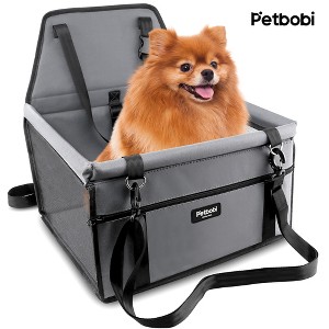 Petbobi Dog Car Booster Seat for Cat Holiday Gift Pet Bag Portable and Breathable with Seat Belt with Clip on Leash and Storage Pocket, Pink - 1 of 4